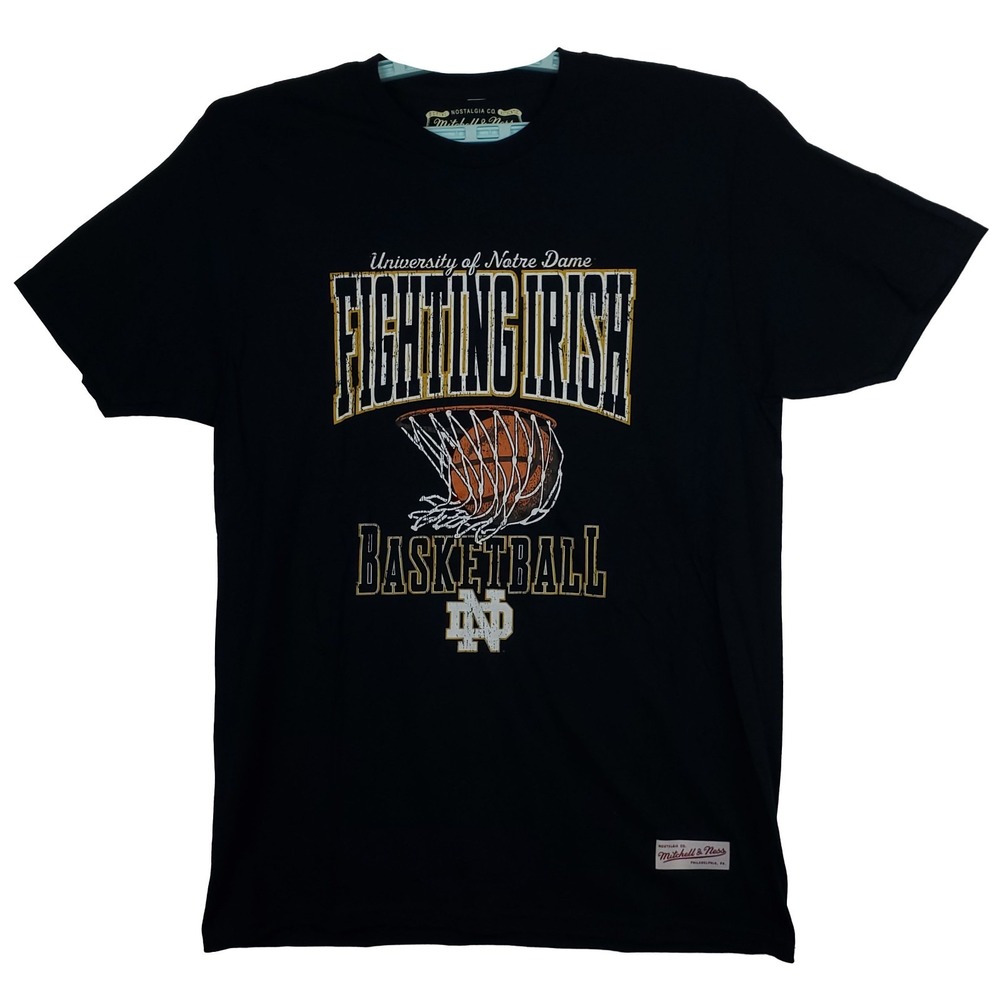 Notre Dame Fighting Irish Mitchell & Ness NCAA Large Shirt Swish Basketball New
